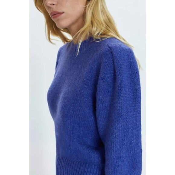 Woman's Periwinkle Pistola Colette Puff Sleeve Crewneck Alpaca Knit Sweater Sz S - Picture 4 of 12